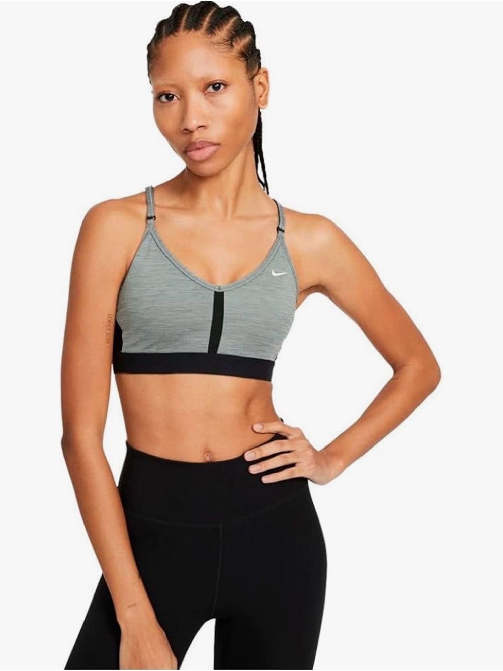 Nike Grey & Black Seam Detail Sports Bra